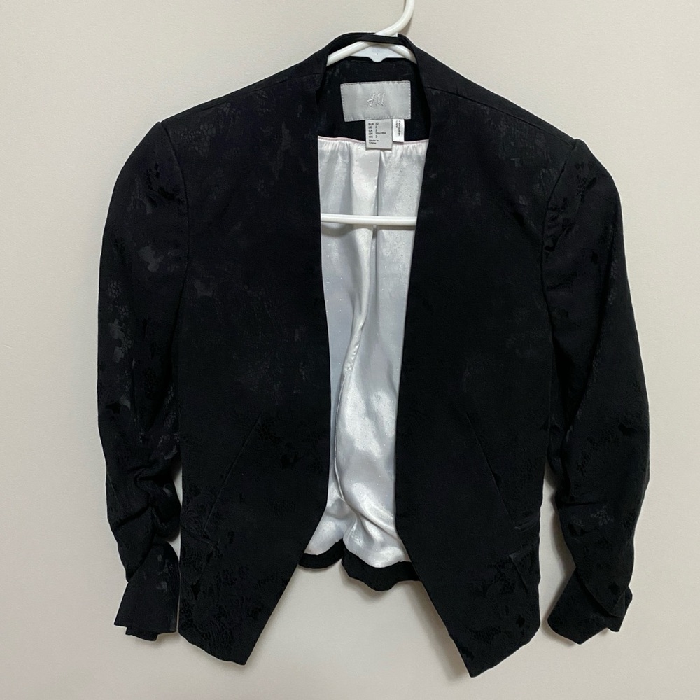 H&M Patterned Blazer Black - Size 2